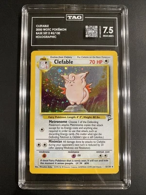 2000 Rare Low Pop Clefable Base Set 2 Holo Pokemon WOTC TAG 7.5 Near Mint+!!!!!! - Image 1 of 2