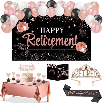 42Pcs Retirement Party Decorations Women with Retirement sash and Crown,Banne... - Image 1 of 4