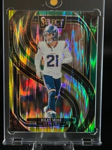 2024 Select RILEY MOSS Green & Yellow Premier Level Prizm Shock #190 BRONCOS - Picture 1 of 6