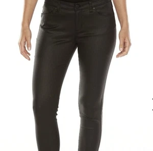 Neu mit Etikett Lauren Conrad Coated Waxed Denim Midnight Jeans Jegging 4 - Bild 1 von 6