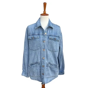 Natural Reflections Women’s L Blue Denim Barn Shacket,  Denim Jacket - Picture 1 of 10