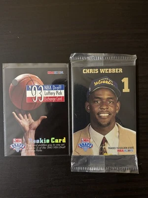 (1) ONE 1993-94 Sealed NBA Hoops Draft Lottery Pack W/ Exchange Card Webber RC - Image 1 of 2