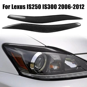 Carbon Fiber Headlight Covers for Lexus IS Series 2006 2012 Fog Light Eyebrows - Picture 1 of 11