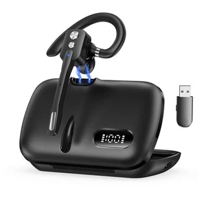 Bluetooth Headset, Wireless Bluetooth Earpiece with Dual-Mic & Noise Cancelin... - Picture 1 of 6