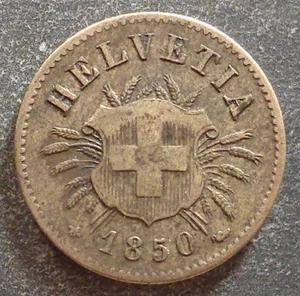 Switzerland, Silver 5 Rappen, 1850, toned - Foto 1 di 2