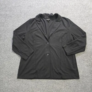 J Jill Jacket Womens XL Black Blazer Wearever Cotton Stretch No Iron Capsule - Picture 1 of 10