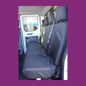 Ford Transit 2014+ Double Tipper Chassis Cab Tailored Rear Quad Black Seat Cover - Picture 1 of 3