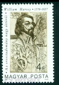 Will 1987. Harvey-Arzt,Anatom,Physiologe,Medizin,Ungarn,M.3889,MNH - Bild 1 von 1