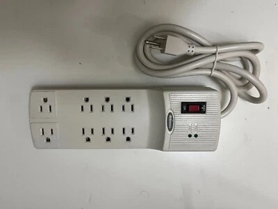 Fellowes 8 Outlet Surge Protector Power Strip 6ft 1875W Model-99015 USED - Image 1 of 3