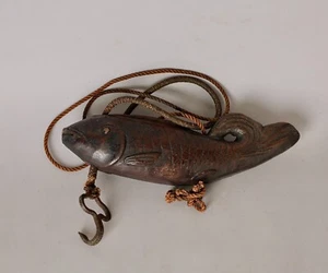 Rare Jizai hearth hook Fish shaped stopper, 19th century ZD31 - Picture 1 of 12