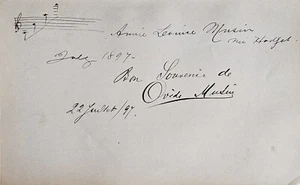 OVIDE MUSIN Geiger & seine Frau ANNIE TANNER AMSQU mit Autogrammen 1897 - Bild 1 von 1