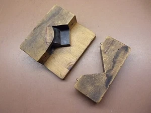 Vintage 2-Piece Wooden Mold marked JOHS X2089 6 1/4" x 5 1/2" x 2 1/4" Neat One! - Picture 1 of 14