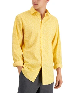 Camicia elegante Bar Iii uomo slim flit floreale elasticizzata gialla taglia XL 1585 - Foto 1 di 1