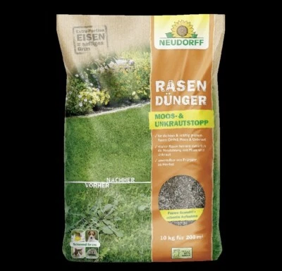 Neudorff Rasendünger Moos- & UnkrautStopp 10 kg NPK Eisen Kalium Moosverdrängung - Bild 1 von 2
