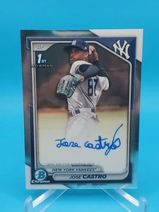 Jose Castro 2024 Bowman Chrome #CPA-JCO 1st Bowman Auto -Yankees Prospect - Picture 1 of 2