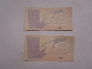 TRACKER V18 DECAL  6 7/8" X 3 1/8" RED / SILVER (PAIR) 30432 MARINE BOAT - Picture 1 of 4