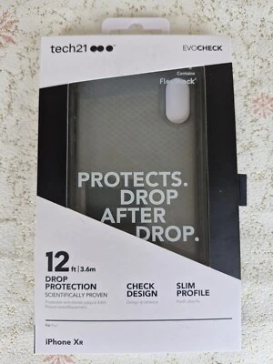 Funda delgada para teléfono EvoCheck Tech21 para Apple iPhone XR negra humo (SUPM51109) NUEVA Foto 1 de 4