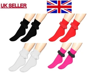 FRILLY ANKLE LACE SOCKS FOR LADIES - Picture 1 of 6