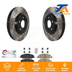 Front Coated Drilled Slotted Disc Brake Rotor & Ceramic Pad Kit For Ford Mustang