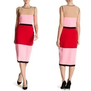 Damen Diane von Furstenberg DVF Color Block Strickkleid Midi Größe M - Bild 1 von 5