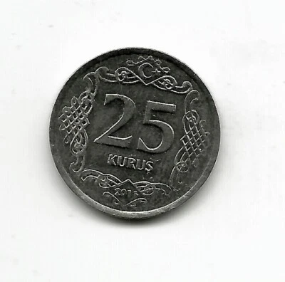World Coins - Turkey 25 Kurus 2011 Coin KM# 1242 - Image 1 of 3