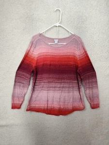 Chicos Women Sweater Extra Large Pink Cotton Blend Knit Long Sleeve Pullover - Picture 1 of 17