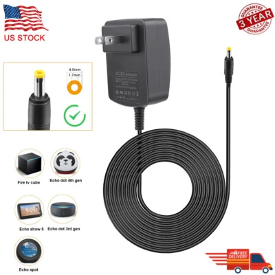 15W Power Charger For Amazon Echo Dot 3rd / 4th Gen Alexa Echo Spot Fire TV Tube