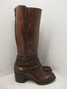 Freebird WHEY Dark Brown Distressed Leather Buckle Strap Womens Boots Size 7 - Picture 1 of 14