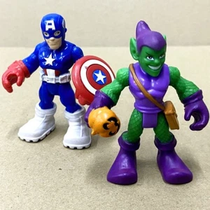 Figuras Playskool de Marvel Hero Adventures El Duende Verde y el Capitán América - Imagen 1 de 6