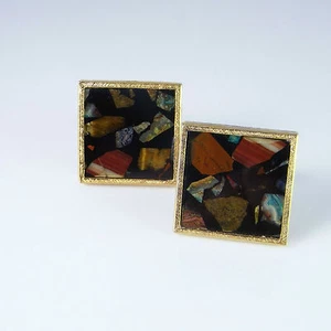 Vintage Silver Cufflinks with Box Unique Mens Cuff Links - Bild 1 von 5