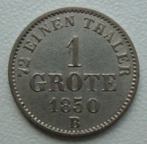 German States Oldenburg 1 Grote Groten 1850 Rare Silver Coin S10 - Picture 1 of 7