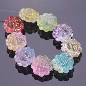 10pcs Handmade Sunflower 15mm Lampwork Glass Loose Beads For Jewelry Making - Picture 1 of 13