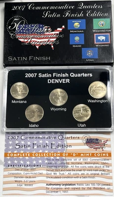 2007- US Mint Commemorative (5) Quarter Satin Finish Coin Set with OGP🔥!! - Image 1 of 4