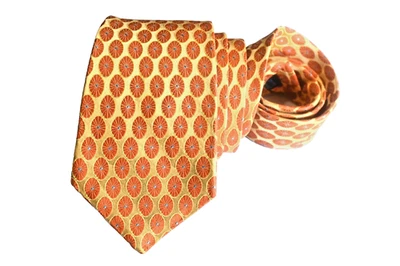 IKE BEHAR мужской галстук оранжевый/геометрический ширина: 3,50» длина: 59» - Изображение 1 из 3