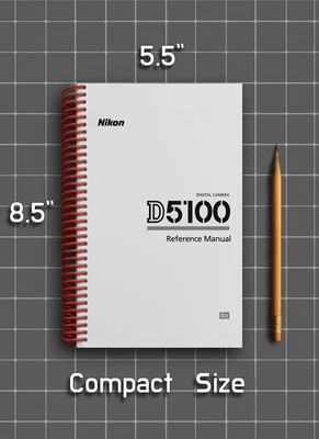 Nikon D5100 — Reference Manual User Guide — 1/2 Size, 5.5" x 8.5" Small Compact - Image 1 of 4