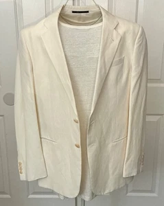 Giorgio Armani Silk and Linen White Blazer, Mens 40R, Saks - Picture 1 of 5
