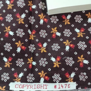 Brown Floral #1476 Cotton Quilting Fabric – 1 Yard x 44” Sewing Material - Picture 1 of 5