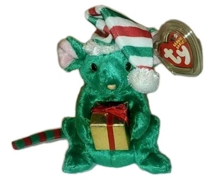 Ty Beanie Baby - TIDINGS the Holiday Mouse (Internet Exclusive) 7" NEW MWMTs - Picture 1 of 7