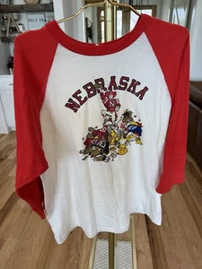 Rare Vintage Nebraska Cornhuskers Big 8 3/4 Raglan XL T-Shirt - Bild 1 von 14