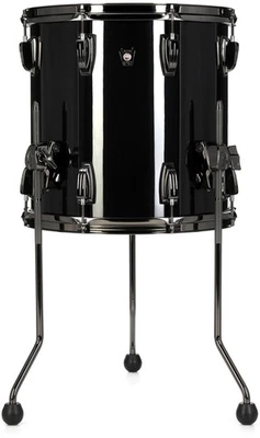 Ludwig Classic Maple Floor Tom - 14 pulgadas x 14 pulgadas, Sable Black, Sweetwater Foto 1 de 4