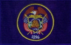 50 Pcs Utah USA State Flag Embroidered Patches 3.5"x2.25" iron-on - Picture 1 of 1