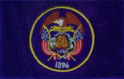 50 Pcs Utah USA State Flag Embroidered Patches 3.5"x2.25" iron-on - Image 1 of 1