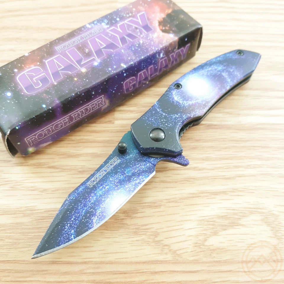 Faca dobrável Rough Ryder Galaxy 2,25" 420 lâmina de gota de aço cabo de alumínio - Imagem 1 de 4