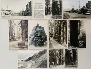 Willits, CA Downtown and Redwood Hwy, registri, cartolina antica set fotografico reale di 9 - Foto 1 di 2