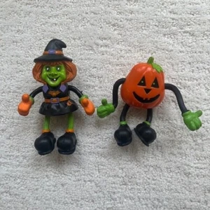 Bendable Witch & Pumpkin Toys - Halloween - Fun World, Easter Unlimited - VTG - Picture 1 of 2