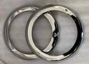 Headlight Outer Bezel Chrome Plated (Pair) Fit For Willy Jeeps 46-53 CJ 2A CJ 3A - Picture 1 of 3