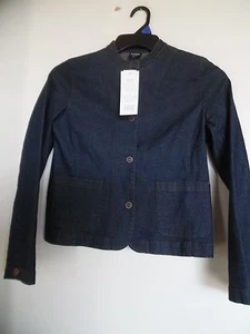 Eileen Fisher Mandarin Collar Jean Snap On Button Jacket NWT size Small - Imagen 1 de 3