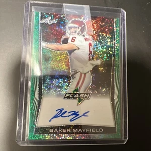 2018 Leaf Flash Green Auto Baker Mayfield RC /15 Oklahoma Sooners - Bild 1 von 2
