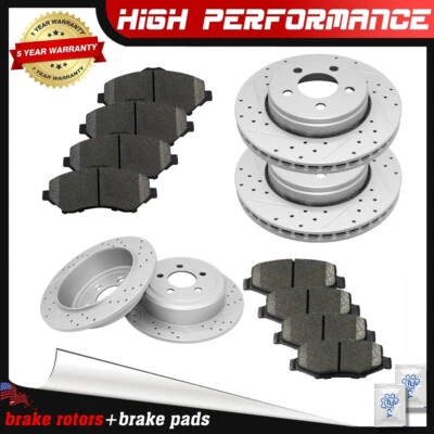 Front & Rear Disc Brake Rotors + Pads for 2008 - 2011 Jeep Liberty Dodge Nitro - Image 1 of 4