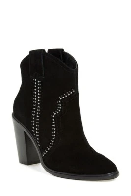 Brand New $365 JOIE Monte Black Suede Studded Boots, Size EU 37.5/ US 7.5  - Image 1 of 4